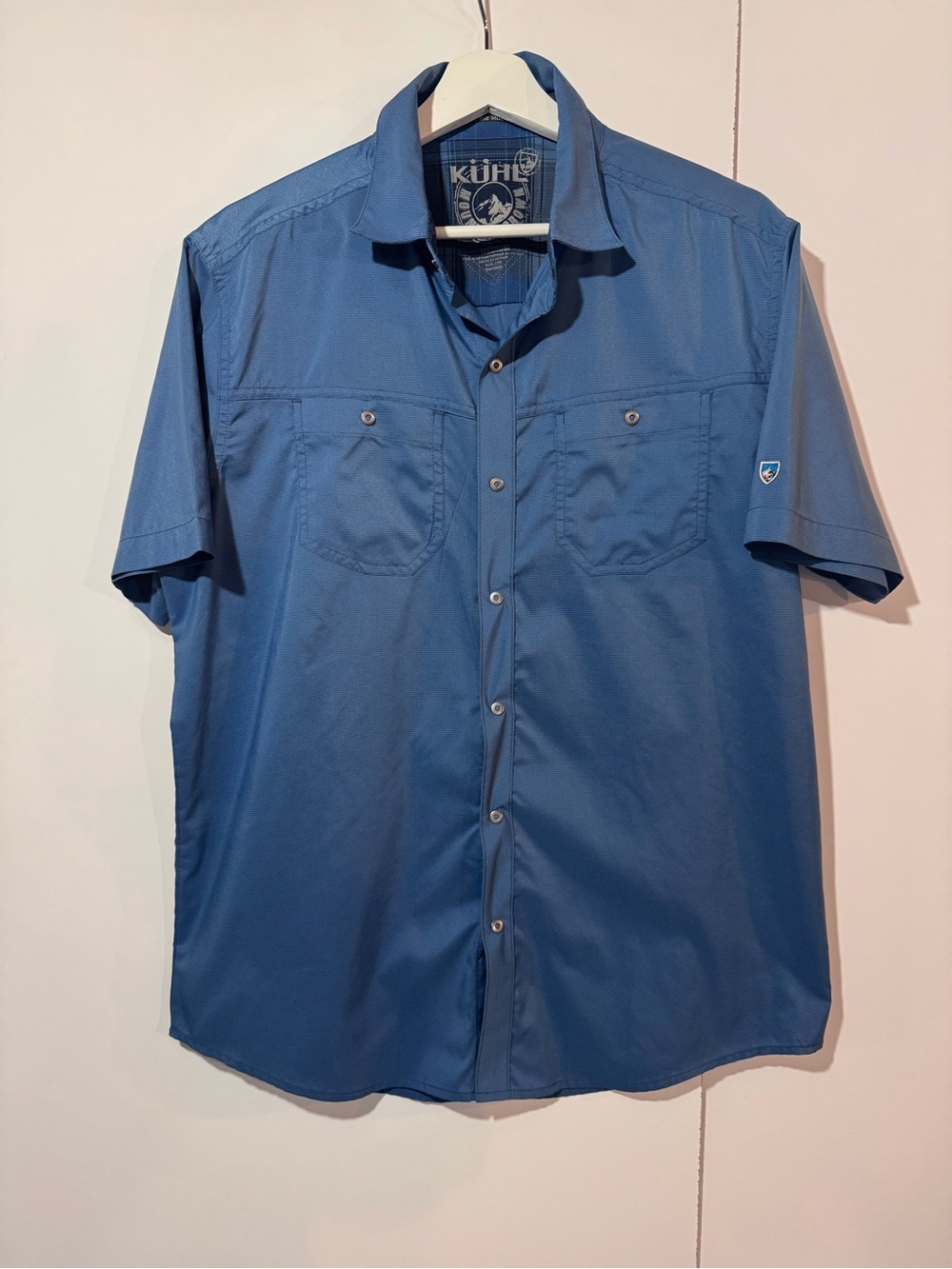 Kühl Renegade Short Sleeve Hiking Shirt Men’s Medium Blue Gorpcore Outdoor